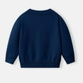 thumbnail image 4 of TEAJOPSUU Girls' Long Sleeve Sweaters Casual Fall Knitted Cardigan Kids Button Up V-Neck Sweater Cover Up Tops 2-14 Years B-Dark Blue, 4 of 6