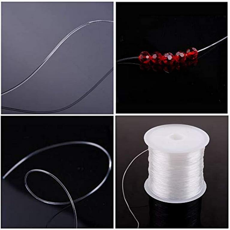 1 Roll 0.6mm White Tone Beading Nylon Wire Fishing Line Wire about