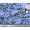 thumbnail image 3 of Soimoi Moss Georgette Fabric Leaves & Filigree Damask Decor Fabric Printed Yard 42 Inch Wide, 3 of 3