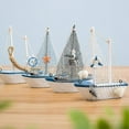 thumbnail image 2 of Sailing Boat Model Chic Exquisite Wood Mini Sailboat Model Decoration For Home, 2 of 5