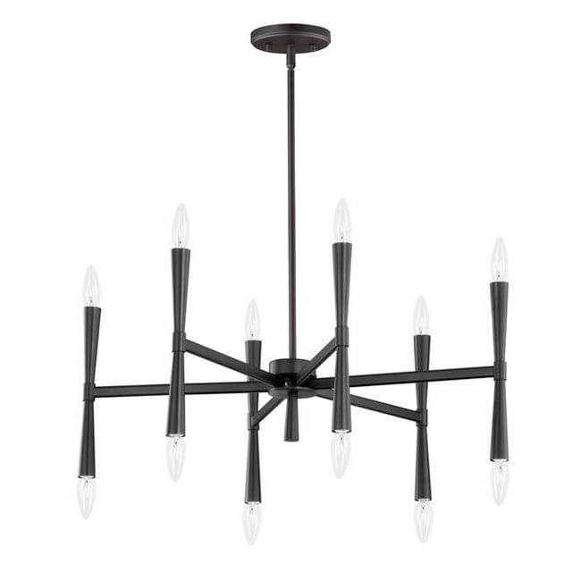 Maxim 24626BK Rome 12 Light Chandelier, Black