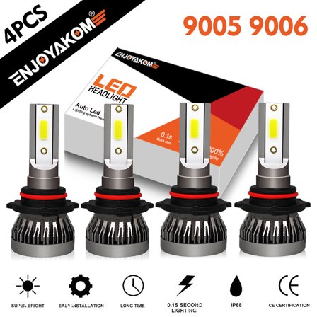 4x For Nissan Armada 2004-2010 9005 9006 LED Headlight Bulbs HB3 HB4 High Low Beam Kit 6000K White
