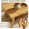 thumbnail image 5 of Finmind Solid Wood Coffee Table with Storage, 47-Inch Farmhouse Rectangle Center Table, 5 of 6