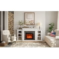 thumbnail image 4 of LGHM 70" Electric Fireplace TV Stand with Mantel, Farmhouse Entertainment Center for TVs up to 80", White, 4 of 9