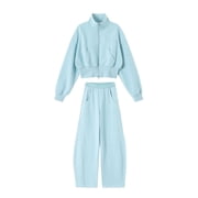 EnJoCho Big Girls Zip Hoodie Outfit Set, Oversized Comfort Thick Fleece, 2 Piece Soli𝖽 Color Jogger Sweatpants Suit for Cold Winter Family Vacation Travel