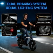 Electric Bike for Adults, 500W Motor, 20 MPH Max Speed Folding Ebike, 14 Electric Bicycles, Max 30 Miles Range (Pedal Assist Mode), Mini E Bikes