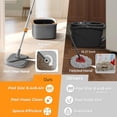 thumbnail image 5 of Mop and Bucket Set, Spin with Separate Dirty Water System, Deep-Cleaning Mops for Floors, Versatile Walls, 5 of 8