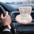 thumbnail image 3 of 2 Packs Doll Car Seat Plush Cushion with Vent Clip and Stand Cute Functional Car Ornament for Fans Collectors Desktop Display Soft Furry Accessories, 3 of 5