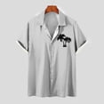 thumbnail image 1 of Drppepioner Chemises à Manches Courtes pour Hommes, Mode Confortable, Imprimé, Col Rabattu, Chemise Blouse, Été, Extensible, Gris, 1 of 4