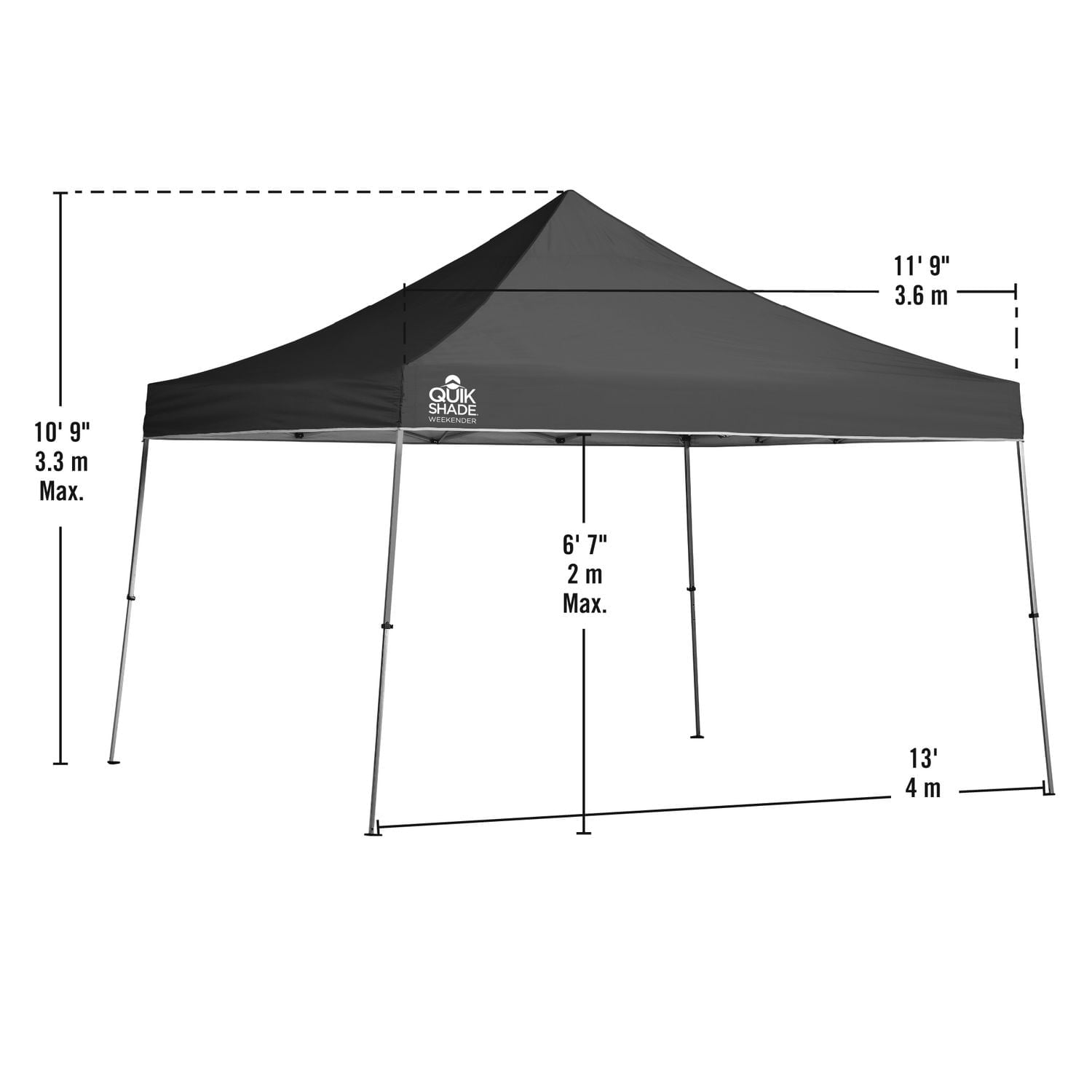 Quik Shade 12' x 12' Weekender Elite 144 Square Feet of Shade Straight Leg Base Outdoor Pop-up Canopy, Twilight Blue