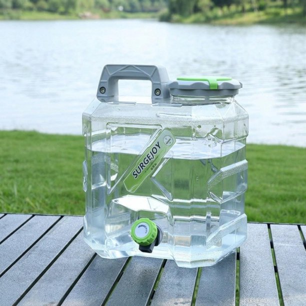 Contenedor de Agua con Grifo Recipiente Portátil de Almacenamiento Cubo con Asa Ergonómica Bidón Reutilizable Multifunción Adecuado para Lavado de Man 10 litros