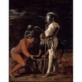 thumbnail image 2 of Salvator Rosa 15x18 Black Ornate Wood Framed Double Matted Museum Art Print Titled - Soldiers Gambling, 2 of 5