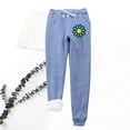 thumbnail image 2 of Lovskoo Women's Winter Sweatpants Shearling Fleece Lined Printing Leggings with Elastic Drawstring Pockets Thick Warm Pants Blue, 2 of 9