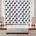 thumbnail image 2 of Ambesonne Mosaic Kitchen Curtains, Abstract Rhombuses Images, 55"x36", Dark Grey and White, 2 of 3