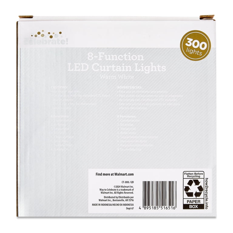 LED Curtain Lights - 448 LED 6.6x19.6 Ft Waterproof String Lights With 8 Modes For Wedding & Party