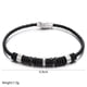 thumbnail image 5 of Pulsera Hombre Cuero Acero Inoxidable Pulsera Trenzada Plata Abalorios Resistentes al Agua y Cierre Acero Inoxidable Grabado Hipoalergénico Idea Regalo para Hombre Cumpleaños Navidad, 5 of 5