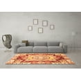 thumbnail image 3 of Ahgly Company Indoor Square Abstract Orange Modern Area Rugs, 4' Square, 3 of 4
