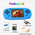 thumbnail image 6 of Beijue Rechargeable 16 Bit Handheld Game Console Toy for Kids with 3.0'' Color LCD 100 Games (Blue), 6 of 7