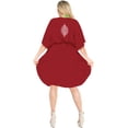 thumbnail image 3 of HAPPY BAY Women's Summer Loungewear Solid Casual Relaxed Caftan Knee Length Cover Up Dresses for Women 2X-3X Ruby, Floral, 3 of 4