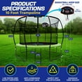 thumbnail image 4 of Campior Pumpkin Trampoline with Hoop & Enclosure – Durable, Safe, Waterproof, Backyard Fun - Green 10FT, 4 of 5