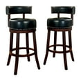 thumbnail image 3 of Furniture of America Jensen Swivel Bar Stools - Set of 2, 24", Black, 3 of 5