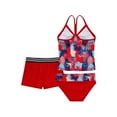 thumbnail image 2 of MSemis Little Girls' Summer Tankini Swimsuit 3 Piece Rash Guard Set Red 4, 2 of 6