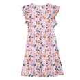 thumbnail image 5 of Ynynloco Girls Easter Party Dress Bunny Print Ruffle Hem Short Sleeve for Kids, 5 of 7