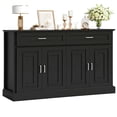 thumbnail image 5 of Homfa Black Kitchen Buffet Cabinet with 2 Drawers & 4 Doors, 55" W Sideboard Buffet Storage Cabinet with Shelves Credenza Cabinet for Dining Room, 5 of 7