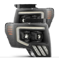 AlphaRex 09-14 Ford F-150 PRO-Series Projector Headlights Plank Style Black w/Activ Light/Seq Signal