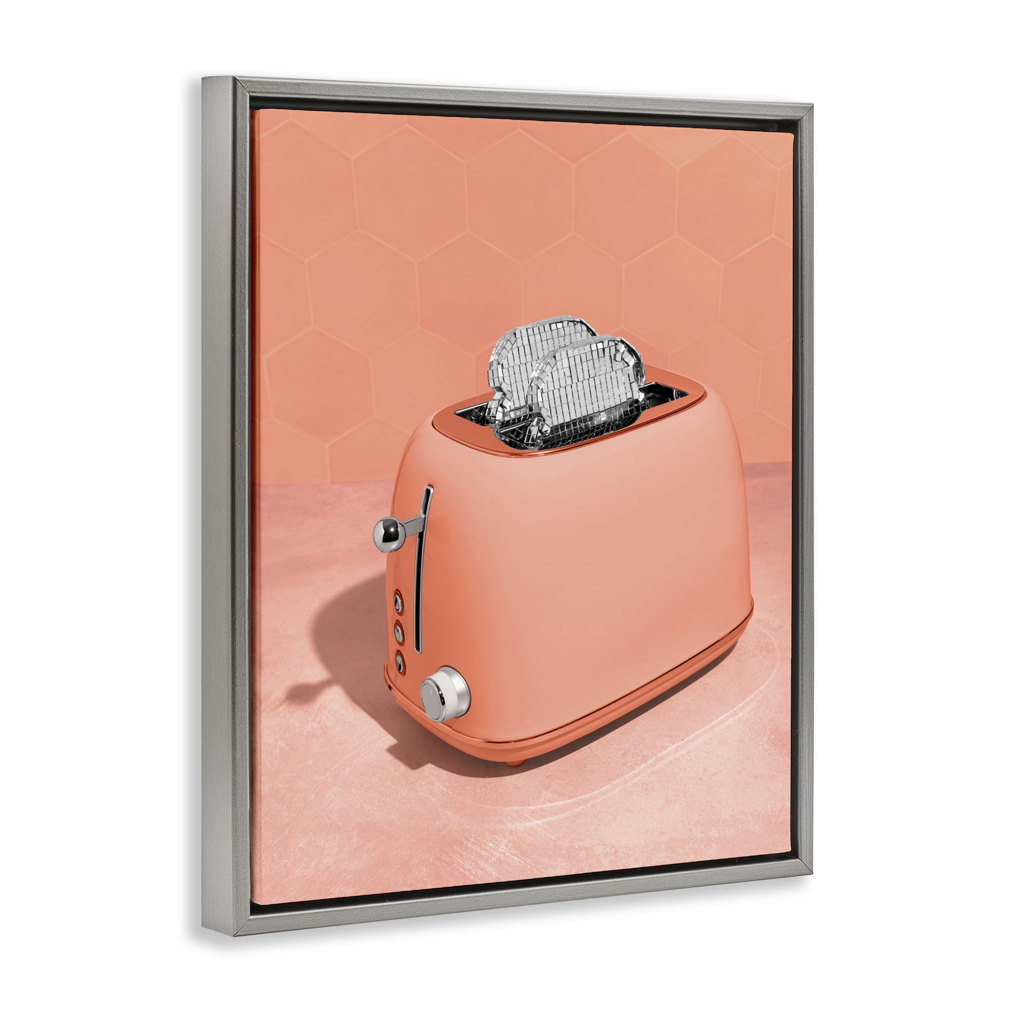 Stupell Industries Disco Toast over Orange Gray Framed Floater Canvas Wall Art, design by LISH Creative