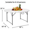 thumbnail image 3 of Heavy Duty 5ft Circular Foldable Banquet Dinning Plastic Folding 60 inch Round Table For Event Party, 3 of 7