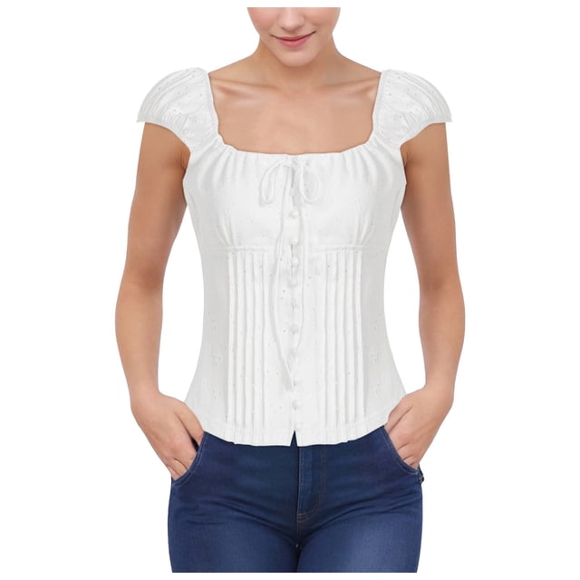 HNMKIU T-Shirts pour Femmes Idéal pour un Usage Quotidien avec Col Rond et Manches Bouffantes pour un Style Décontracté Confortable