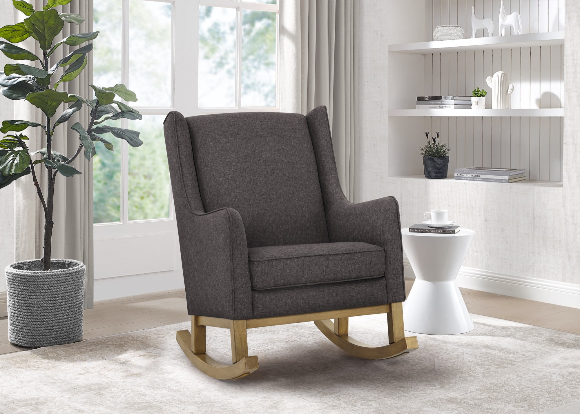 Delta Children Hanover Rocking Chair, Charcoal/Acorn