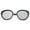 Black Silver / Silver Mirror, variant on Modern Cat Eye Sunglasses Metal Trim Round Colored Mirror Flat Lens 53mm (Black Gold / Blue Mirror )