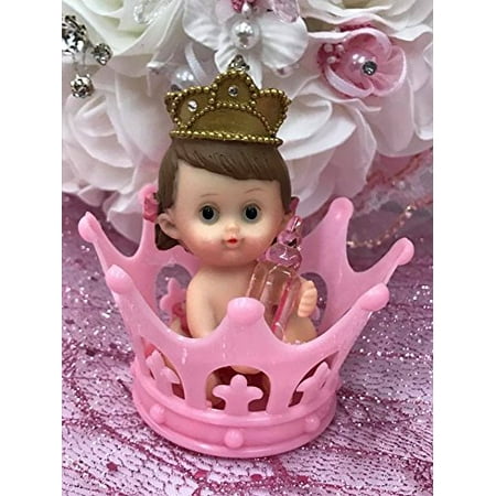 Princess Girl Inside Pink Tiara Crown Baby Shower 1st Birthday Favor