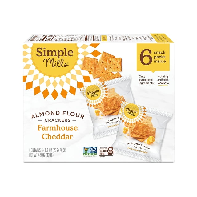 Almond Flour Crackers, Black Cracked Pepper, Gluten Free, Flax Seed, Sunflower Seeds, Corn Free, Good for Snacks, Made with whole foods, (Packaging May Vary)