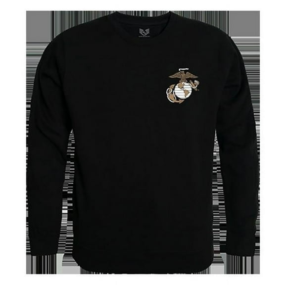 USMC Graphic Crewneck Sweatshirt, Black - Extra Large