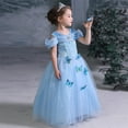 thumbnail image 4 of Cendrillon Robe de Princesse avec motif de Papillon pour Filles - Bleu Ciel avec Accessoires, 4 of 5
