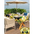thumbnail image 6 of 60x84 Inch Outdoor Tablecloth with Umbrella Hole Zipper Rectangle Flower Gnomes Rectangular Tablecloths Outside Waterproof Yellow Botanical Floral Striped Star Bee Patio Table Cover for Picnic Party, 6 of 8