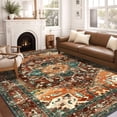 thumbnail image 2 of MeyJey Washable Area Rugs 8'x10' Maroon/Orange/Green, Non Slip Vintage Traditional Soft Large Rugs for Living Room Bedroom Retro Home Decor Carpet, 2 of 13