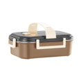 thumbnail image 1 of Lonchera apta para alimentos, lonchera de gran capacidad, caja bento sellada para almacenar comidas marrón, 1 of 9