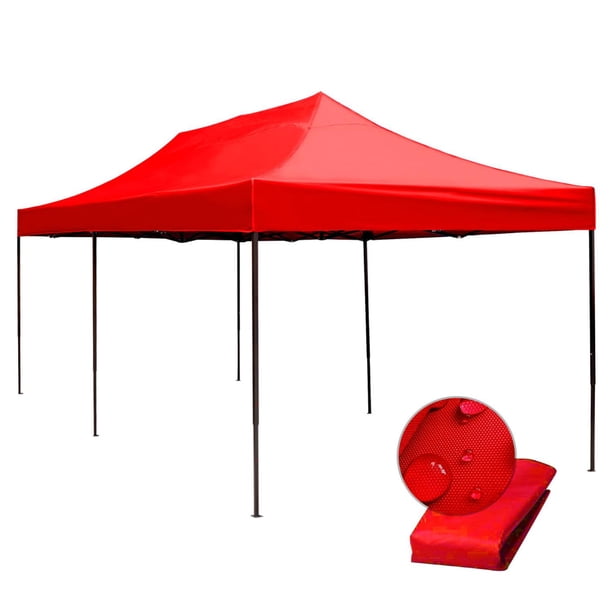 Toldo Plegable 3x6 LUMO Impermeable Ajustable Portatil Exteriores Rojo