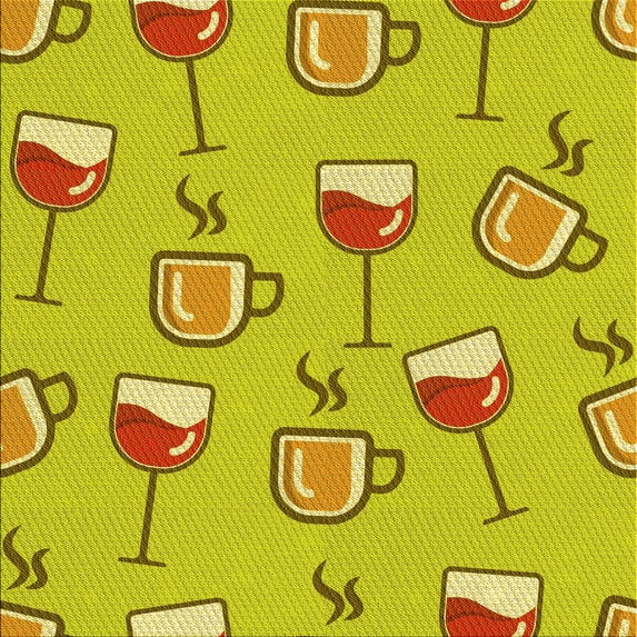 Ahgly Company Machine Washable Indoor Square Transitional Banana Yellow Area Rugs, 8' Square