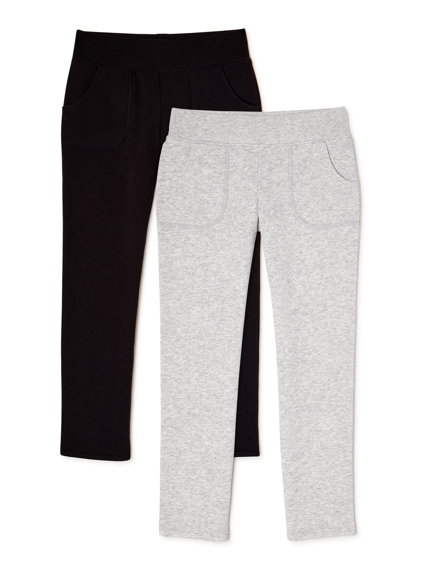 Athletic Works Girls Fleece Sweatpants, 2-Pack, Sizes 4-18 & Plus - Walmart.com