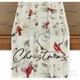 thumbnail image 1 of Christmas Table Runner  Tree Snowman Home Kitchen Dining Table Decoration Noel Gift Linen Tablecloth, 1 of 4