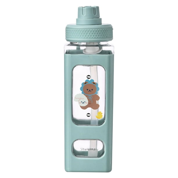 Botella de agua Botella de gran capacidad de 23.6 oz y pajita Resistente al calor y a prueba de fugas