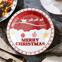 Paper Plates Disposable Painted Paper Plates For Christmas Parties Water Proof Oil Draining Thickened Sturdy Based Pulp Best Christmas Gifts 2025 Christmas Table Runner Dessert Plates