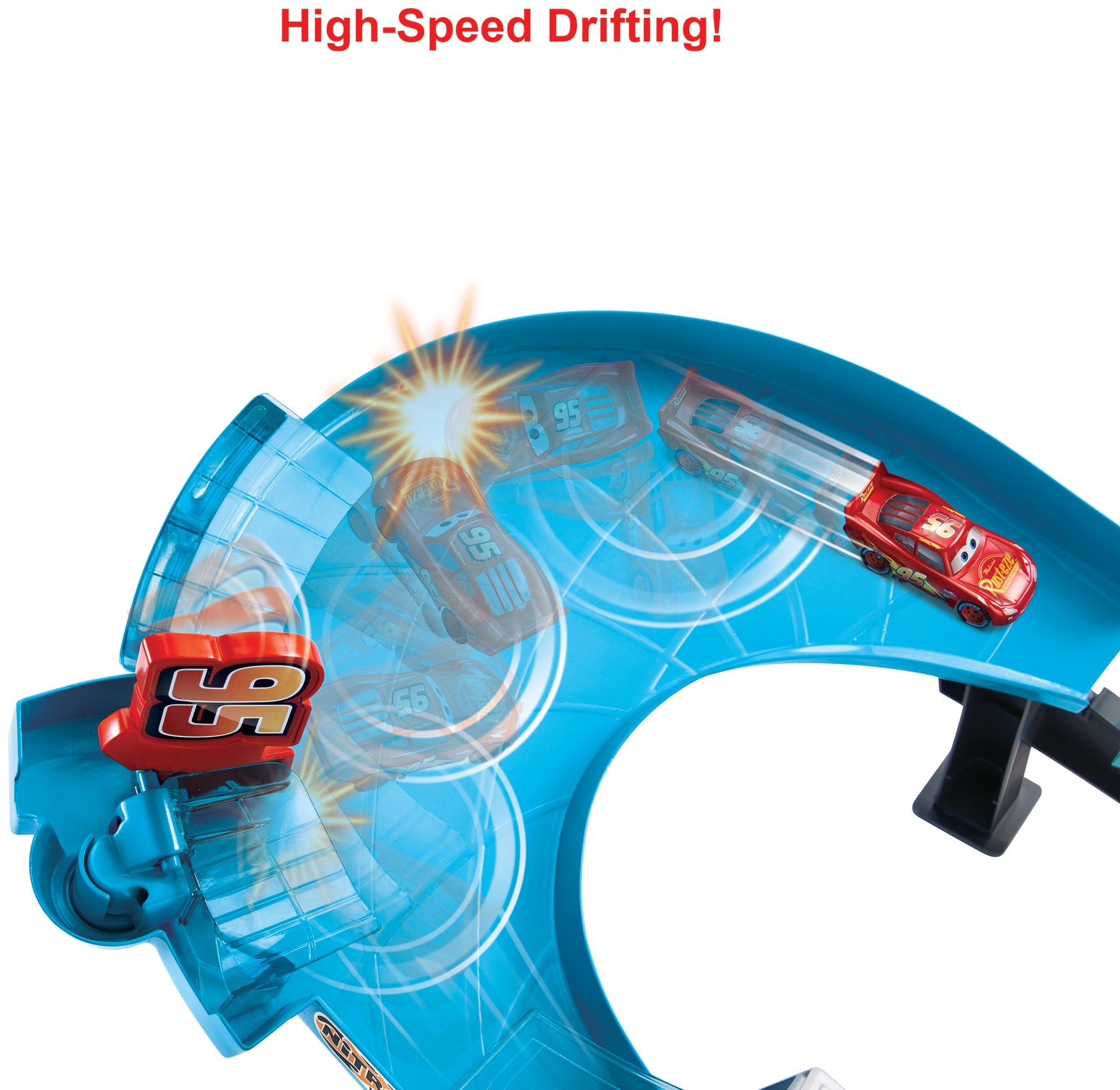 Disney Pixar Cars Rusteze Double Circuit Speedway Playset with Lightning McQueen Toy Car - image 4 of 7