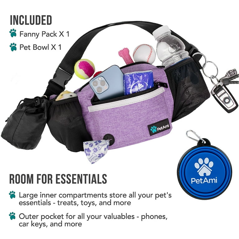 PetAmi Dog Fanny Pack for Walking, Training, Poop Bag Dispenser