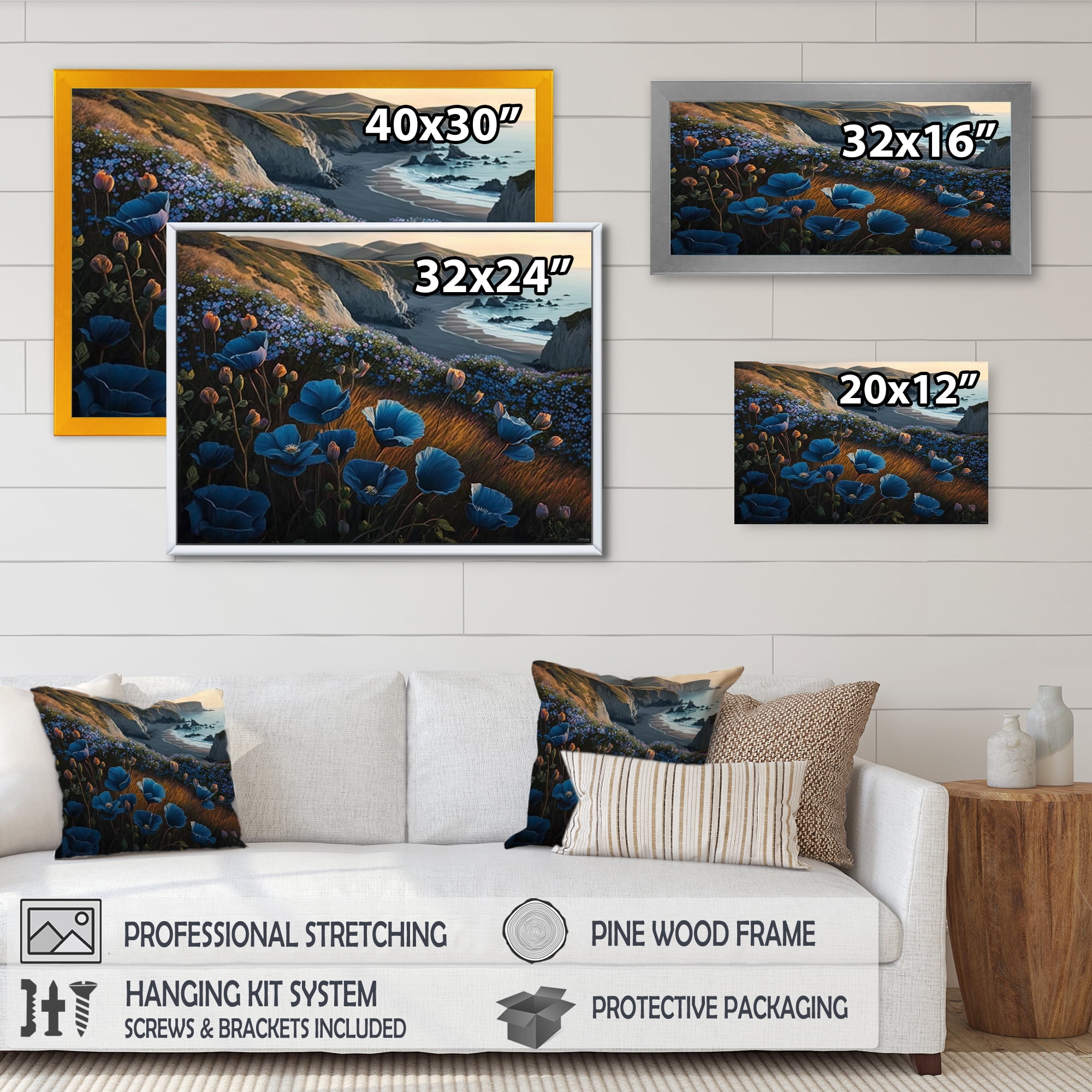 Designart Flowers By The Coast I Canvas Wall Art